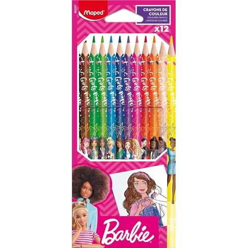 Oferta limitada: Lapices de Grafito para Niños - Lápices de Grafito de Barbie X12 - Colores Vibrantes y Duraderos - Colorear, Estuche Colores - Ideal Material Escolar - Maped de 4.25 € a 4.25 € (ahorro 0.00%)