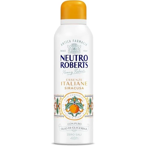 Begrenztes Angebot: Neutro Roberts, Siracusa Deodorant Spray, ohne Aluminiumsalze, keine Flecken, mit ätherischem Öl von Orange und Salzblüten, mit reinem Glycerinöl, Deodorant für Damen und Herren, 200 ml, 48 h von 10.83 EUR auf 10.83 EUR (Rabatt 0%)