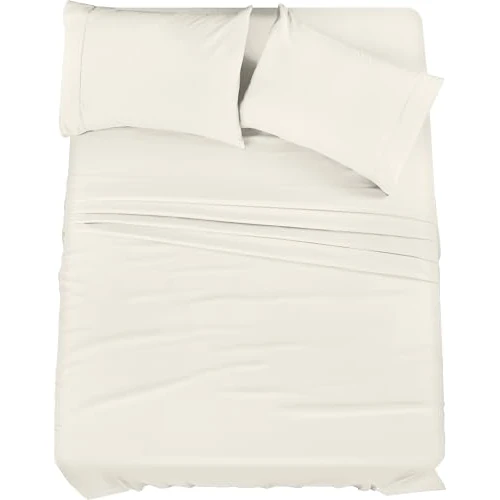 Offre limitee: Utopia Bedding Parure de lit 4 pièces, Microfibre brossée, Anti-rétrécissement, Anti-décoloration, Facile d'entretien, King-Size, Ivoire de 33.41 EUR a 33.41 EUR (economie 0%)