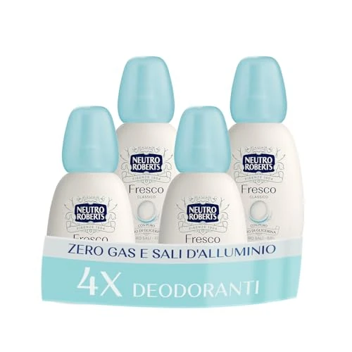 Neutro Roberts, Klasyczny świeży odświeżacz powietrza Vapo zero soli aluminiowych, z czystym olejem glicerynowym, dezodorant dla mężczyzn i kobiet, w 100% z recyklingu tworzywo sztuczne, zero gazów,