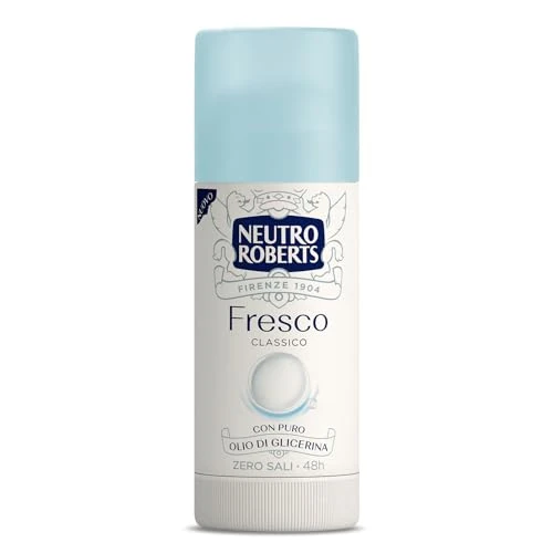 Neutro Roberts, Déodorant Stick Fresco, zéro sels d'aluminium, sans taches, à l'huile de glycérine pure, déodorant pour homme et femme, testé dermatologiquement, format 40 ml, 48 heures
