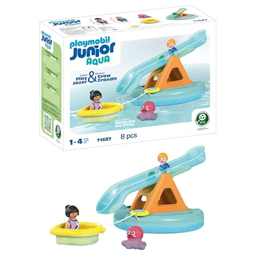 Oferta limitada: PLAYMOBIL Junior Aqua 71687 Isla de Baño con Tobogán, Incluye Muelle y escondite para Animales, Hecho de plásticos a Base de Plantas, Juguetes para niños y niñas a Partir de 1 año de 21.99 € a 17.09 € (ahorro 22%)