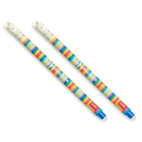 LEGAMI penna gel cancellabile Lama, inchiostro termosensibile, punta da 0,7 mm, lunghezza 15 cm, inchiostro blu (confezione da 2)