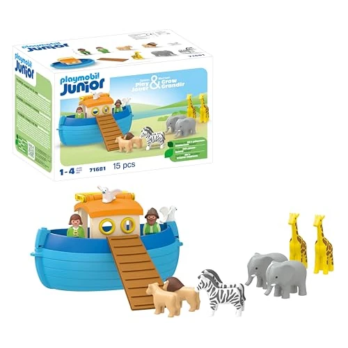 Offerta a tempo: Playmobil Junior 71681 Arca di Noè portatile, inclusa rampa e nove animali, giocattolo sostenibile realizzato in plastica di origine vegetale, giocattolo per bambini dai 12 mesi in su - 4% da 49.99 € a 47.95 €