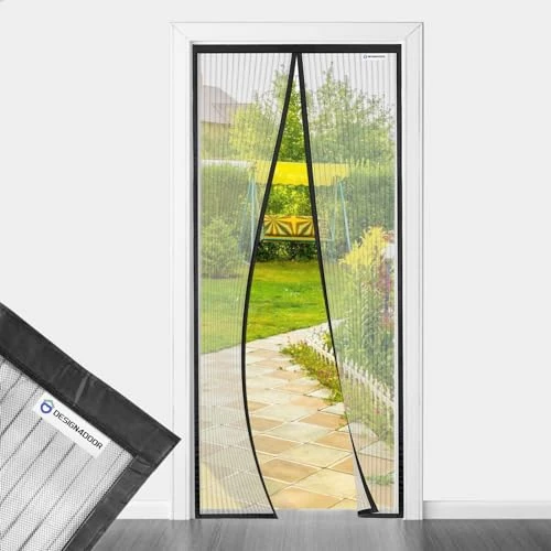 Offerta a tempo: DESIGN4DOOR Zanzariera Magnetica 100 x 205 cm per Porta Finestra, Ultima Versione di Tenda Zanzariera con Magneti, Proteggete la Vostra Famiglia Dalle Zanzare, Nero - 42% da 24.27 € a 13.99 €