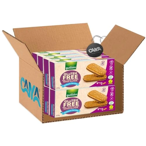 Gullon Sandwich Chocolate Biscotti con Avena e Ripieno di Crema al Gusto Cioccolato Senza Glutine Vegan 225g [CAIYA® BOX da 8 Confezioni]