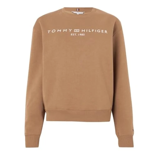 Tommy Hilfiger Dames sweatshirt zonder capuchon, Kaki (Klassiek Kaki), XXS