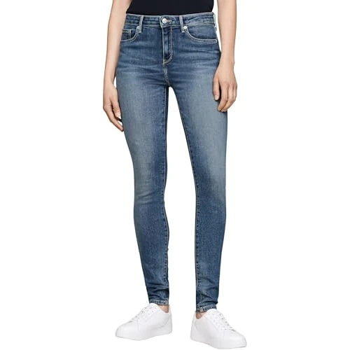 Tommy Hilfiger Donna Jeans Como Skinny Fit, Blu (Pat), 28W/32L
