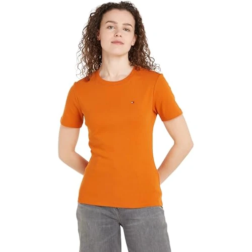 Limited-time offer: Tommy Hilfiger Women's New Slim Cody Round Neck Short Sleeve T-Shirt, Orange (Autumn Orange), M from 22.82 £ to 22.82 £ (save 0.00%)
