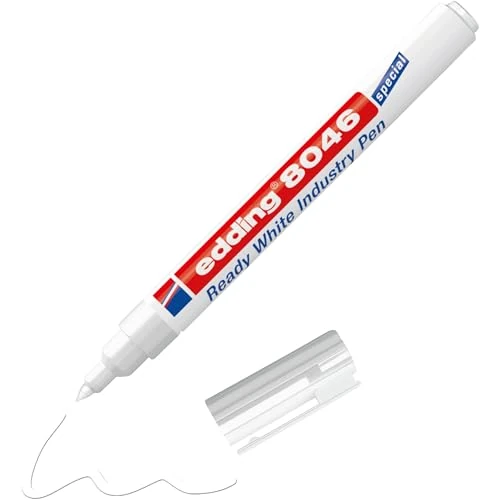 Offerta a tempo: Edding 8046 Ready White Industry Pen Pennarello permanente opaco resistente all'acqua opaco 1,0-3,0 mm di spessore della linea Marcatore per scrittura a mano - 66% da 8.85 € a 3.00 €