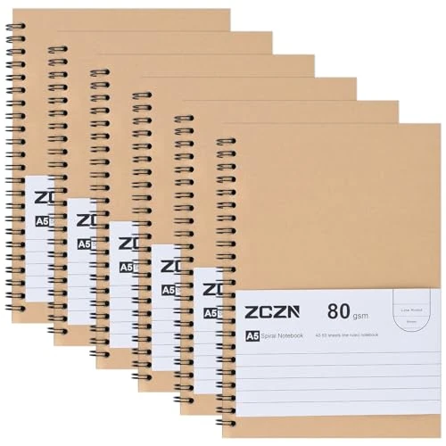 Offerta a tempo: ZCZN-Quaderno Appunti a Spirale,Taccuino a Righe Orizzontali, Formato A5 - 29% da 15.99 € a 11.39 €