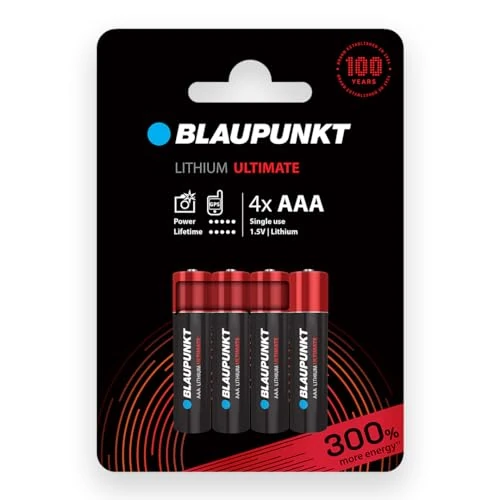 Oferta ograniczona: BLAUPUNKT AAA, baterie litowe, 4 sztuki, idealne do aparatów cyfrowych, urządzeń IoT, FR03BUL/4CP z 37.70 EUR na 37.70 EUR (znizka 0%)
