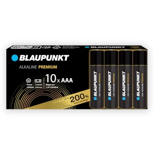 Offerta a tempo: BLAUPUNKT AAA batterie alcaline PREMIUM, confezione da 10, per controller per videogiochi e giocattoli, LR03BPR/10CB - 24% da 7.69 € a 5.86 €