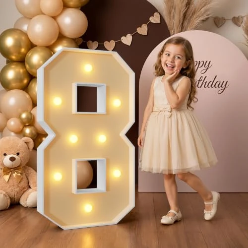 Offerta a tempo: Mixifox 90cm Giallo Numeri Luminosi Giganti, Numero 8 - 0.00% da 63.65 € a 63.65 €
