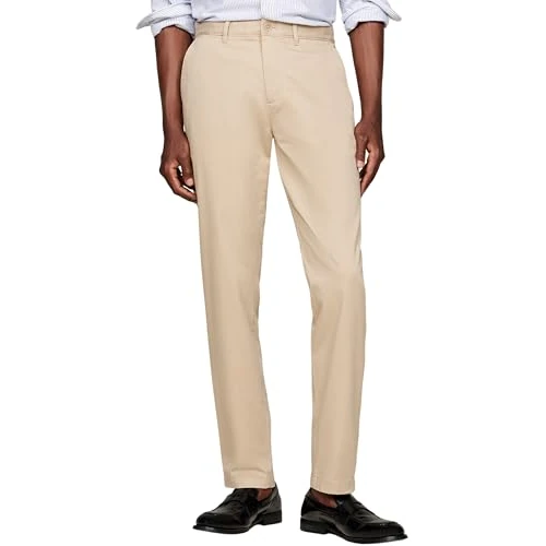 Offerta a tempo: Tommy Hilfiger Uomo Pantaloni Chino Tapered Fit, Beige (Batique Khaki), 30W/28L - 0.00% da 49.99 € a 49.99 €