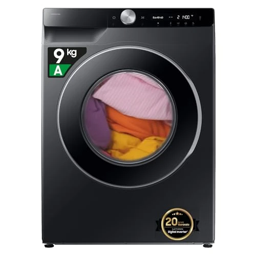 SAMSUNG WW90DG6U85LBU3 - Lavadora 9K - Tecnología AI EcoBubble™ con SmartThings e Inteligencia Artificial, clase A, color negro [Clase de eficiencia energética A]