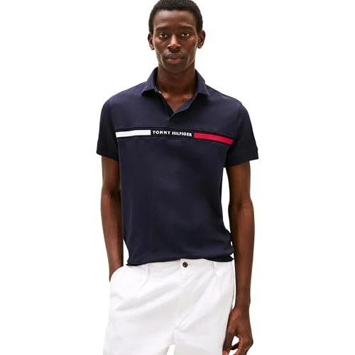 Offerta a tempo: Tommy Hilfiger Uomo Maglietta Polo Maniche Chest Insert Regular Fit, Blu (Desert Sky), S - 56% da 89.90 € a 39.99 €