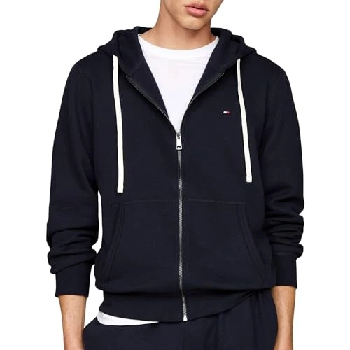 Tommy Hilfiger Heren ESSENTIAL FLEECE RITS DOOR MW0MW37234, Zip Through Sweatshirt, Blauw, XXL, Blauw (Woestijnhemel), XXL