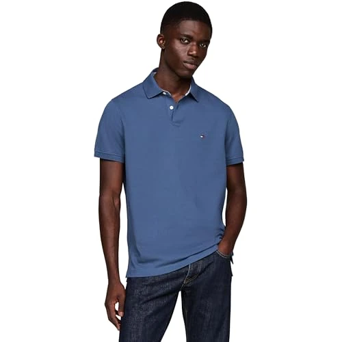 Oferta limitada: Tommy Hilfiger Polo de Manga Corta Hombre Regular Fit con Botones, Azul (Aegean Sea), XL de 79.90 € a 55.50 € (ahorro 31%)