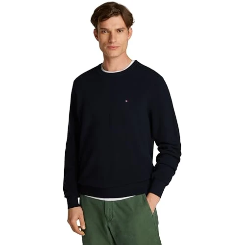 Limited offer: Tommy Hilfiger Men’s Regular Fit Essential Structure Crew Neck Jumper from 99.90 EUR to 62.93 EUR (save 37%)