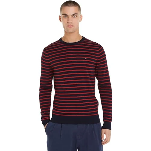 Tommy Hilfiger Men’s Essential Cotton Crew Neck Jumper, Multicolor (Desert Sky/Dark Magma), 3XL