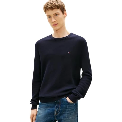 Offre limitée : Tommy Hilfiger Men Sweaters Essential Structure Crew NECKMW0MW36347 Blue (Navy Blue), M de 99.90 € à 88.89 € (11% de remise)