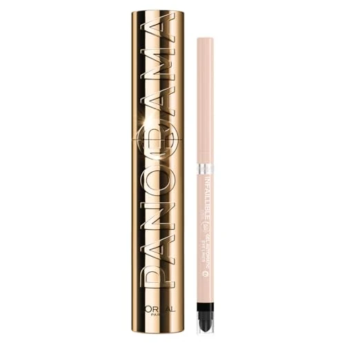 Offerta a tempo: L'Oréal Paris Kit Even Bigger Eyes con Mascara Volumizzante, Panorama by Volume Million Lashes, Colore: Nero e Matita Automatica in Gel Infaillible 36H Grip Liner, Tonalità: Bright Nude - 9% da 10.35 € a 9.40 €