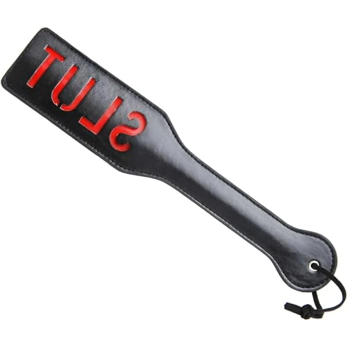 BONDAGERIE® Paletta Paddle rìgìda ecopelle con scritta Slùt