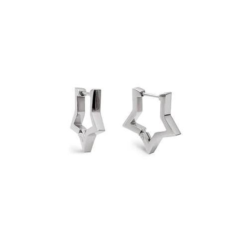 Zeitlich begrenztes Angebot: SINGULARU - Superstar Ohrringe. Edelstahl mit silberfarbener Beschichtung. Schmuck für Damen. von 24.99 € auf 20.18 € (19% Rabatt)