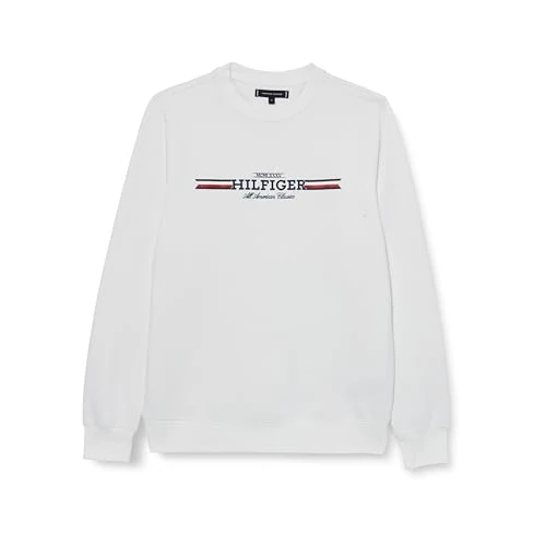 Tommy Hilfiger Men’s Round Neck Sweatshirt, White (White), 3XL
