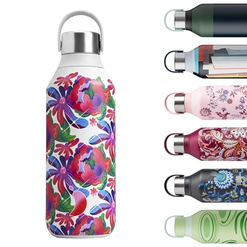 Oferta limitada: Chilly's Botella de agua Emma Bridgewater - Botella de Acero Inoxidable con Aislamiento al Vacío, Termo Reutilizable para Bebidas Frías y Calientes - a Prueba de Fugas - Peony Tumble, 500ml de 47.00 € a 12.00 € (ahorro 74%)
