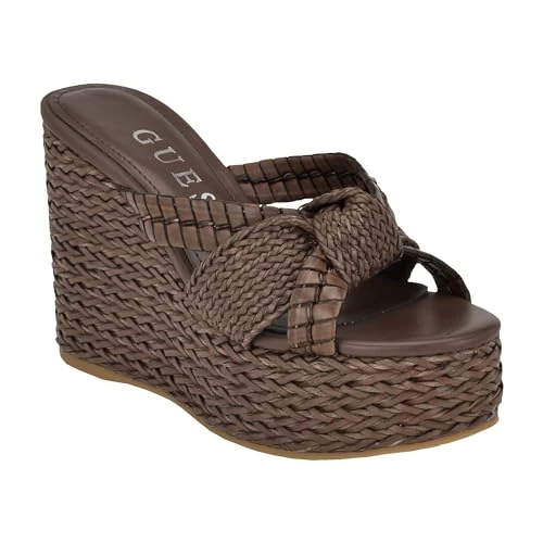 Limited-time offer: Guess Women's Eveh Wedge Sandal, Brown 210, 8 from 73.22 £ to 73.22 £ (save 0.00%)