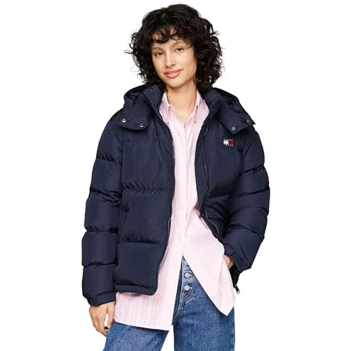 Tommy Jeans Women's Tjw Alaska Puffer Ext Dw0dw18610 Puffer Jacket, Blue (Dark Night Navy), XL