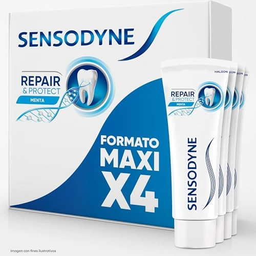 Offerta a tempo: Sensodyne Repair & Protect Dentifrici Sapore Menta, Protezione e Sollievo contro la Sensibilità Dentale, Pack 4 x 75 ml - 19% da 26.33 € a 21.29 €