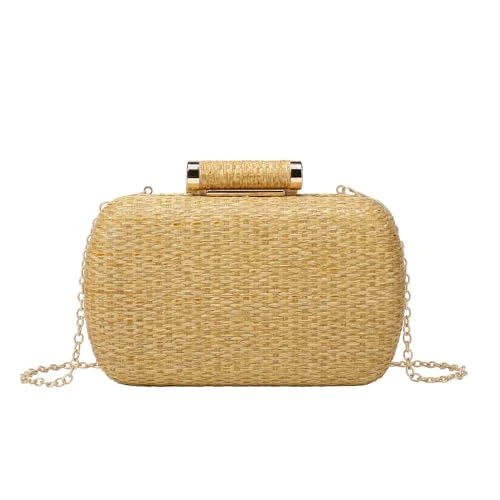 Offre limitée : Jywmsc Femmes Soirée Paille Sac à main élégant Paille Pochette pour Party Mariage L'été Plage Tote Bag avec Chaîne de 15.89 € à 9.71 € (39% de remise)
