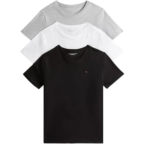 Offerta a tempo: Tommy Hilfiger Uomo T-Shirt Maniche Corte Confezione da 3 Slim Fit, Multicolore (White/Black/Grey Heather), XXL - 43% da 49.90 € a 28.33 €