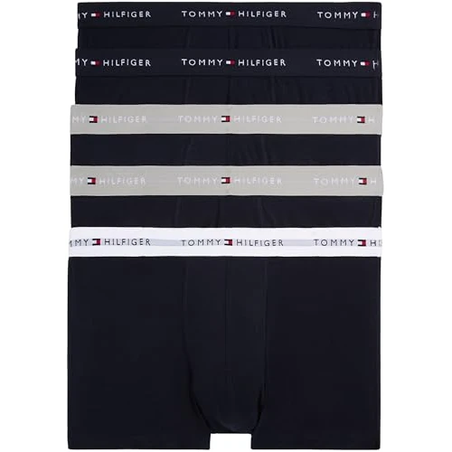 Offerta a tempo: Tommy Hilfiger Uomo Pantaloncini Boxer Confezione da 5 in Cotone, Nero (des Sky/Antique Silver/White), M - 51% da 64.90 € a 32.00 €