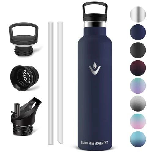 Offerta a tempo: Vikaster Borracce termiche - Borraccia 1000ml, Borraccia acciaio inox, Senza Perdite, Con Cannuccia, Borracce Termiche Sportiva, Adulto, Scuola, Outdoor — 35% da 23,99 € a 15,60 €