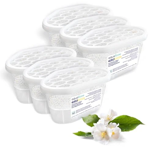 Offerta a tempo: Aquafloow Assorbitore di Umidità per Ambienti 400 ml, Riduce l'umidità, 6 Pezzi JASMINE | Neutralizzatore di Odori, Deumidificatore per Cucina, Armadio, Bagno e Studio - 0.00% da 19.13 € a 19.13 €