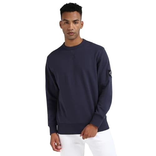 Limited offer: Calvin Klein Jeans Men's Badge Crew Neck Sweatshirt without Hood from 31.58 EUR to 31.58 EUR (save 0%)