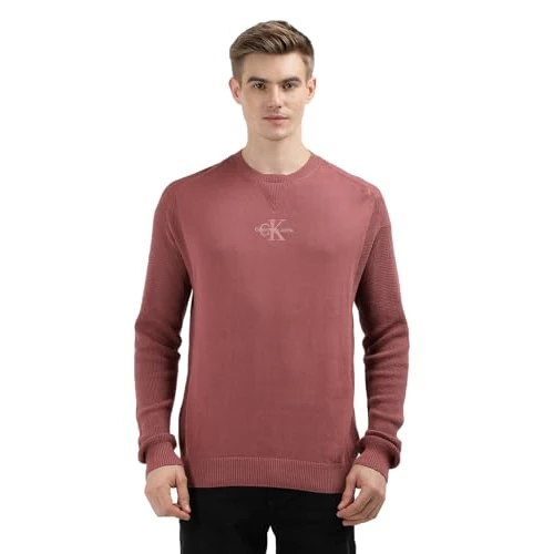 Calvin Klein Jeans Men's Knitted Jumper, Red (Apple Butter), S