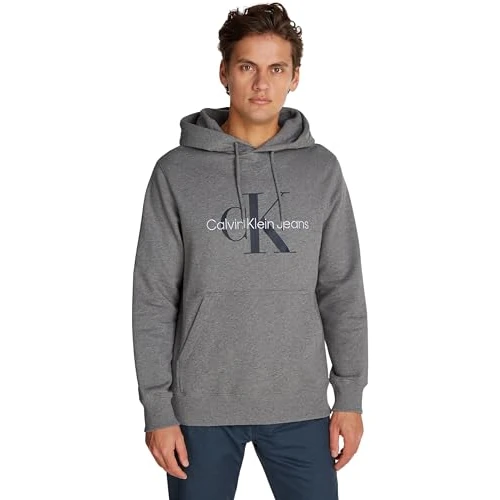 Limited-time offer: Calvin Klein Men's Seasonal Monologo Regular Hoodie, Grey (Grey Heather), XXS from 50.88 GBP to 50.88 GBP (save 0%)