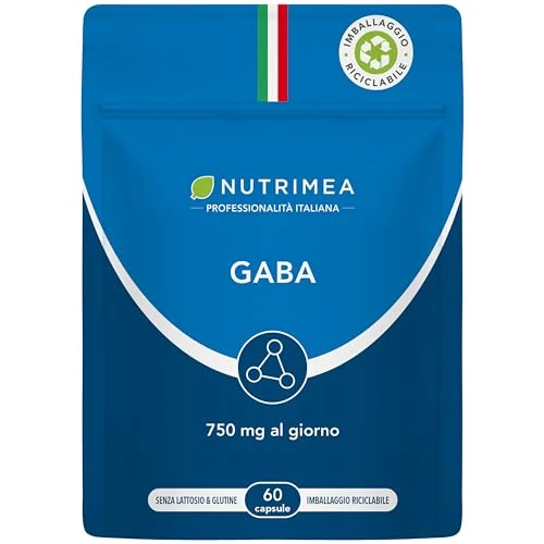 Offerta a tempo: Gaba Integratore 750 mg | Formato Doypack | 60 Capsule | Nutrimea - 61% da 17.99 € a 6.99 €