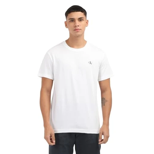 Offre limitee: Calvin Klein T-Shirts Manches Courtes Lot de 2 Homme Monologo Col Ras-du-Cou, Blanc (Bright White/Bright White), 3XL de 59.90 EUR a 29.00 EUR (economie 52%)