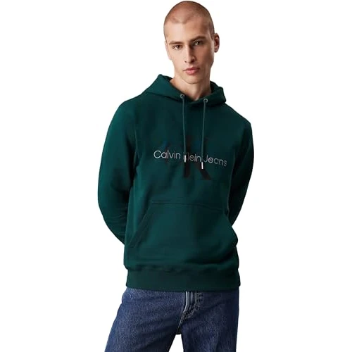 Offerta a tempo: Calvin Klein Felpa Uomo Seasonal Monologo Regular con Cappuccio, Verde (Ponderosa Pine), XXL - 15% da 73.15 € a 61.93 €