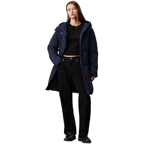 Oferta limitada: Calvin Klein Abrigo Mujer Logo Belt Long Puffer con cinturón, Azul (Ink), S de 119.41 € a 119.41 € (ahorro 0.00%)