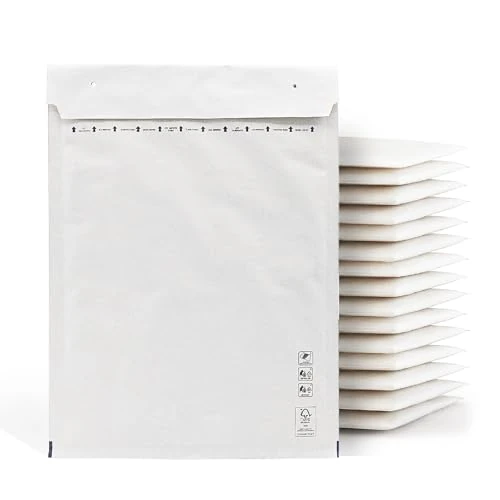 Offre limitée : Lot de 10 enveloppes matelassées pour envoi, enveloppes bulles blanches, différentes tailles, m-office (300 x 420 mm) de 17.88 € à 17.88 € (0.00% de remise)