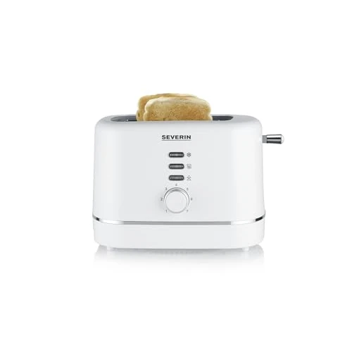 Offerta a tempo: SEVERIN Tostapane Automatico 2 Fette, Scaldapanini in Acciaio Inox, Funzioni Riscaldamento e Scongelamento, Grado di Doratura Regolabile, Spegnimento Automatico, 850 W, Bianco - AT 4324 - 49% da 34.99 € a 17.99 €