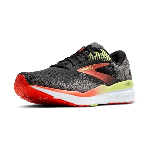 Brooks Ghost 16 Hardloopschoen voor heren Black/Mandarin Red/Green 45.5