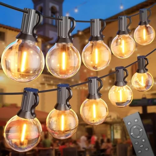 Zeitlich begrenztes Angebot: SUWIN Lichterkette Außen Strom 45M - Outdoor Lichterketten Glühbirnen mit 75+2 LED Birnen Wetterfest Dimmbar Warmweiß Außenbereich Girlande Lichterkette Aussen für Terrasse Balkon Garten Camping von 89.99 € auf 54.14 € (40% Ra